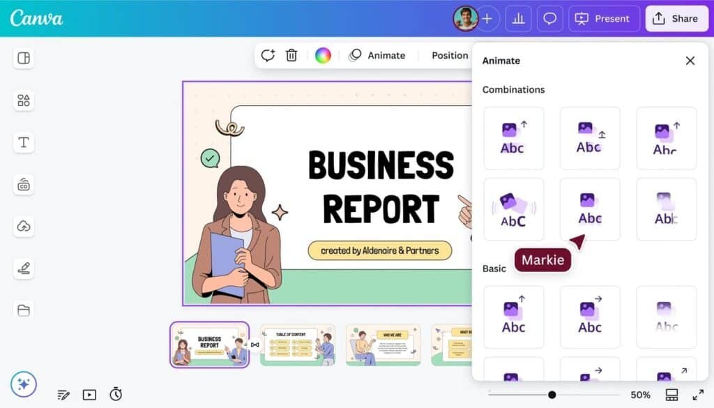 This image might show: Canva Business Report.