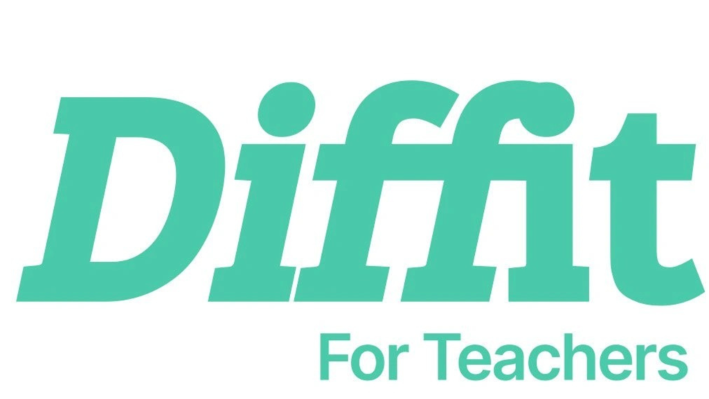 The word "Diffit" in a bold, teal, slightly italicized font, with the text "For Teachers" in a smaller, plain teal font below it.