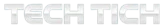 The words 'TECH TICH' in a bold, metallic white, 3D-effect font, perfectly straight on a single line, with a transparent background.