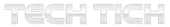 The words 'TECH TICH' in a bold, metallic white, 3D-effect font, perfectly straight on a single line, with a transparent background.