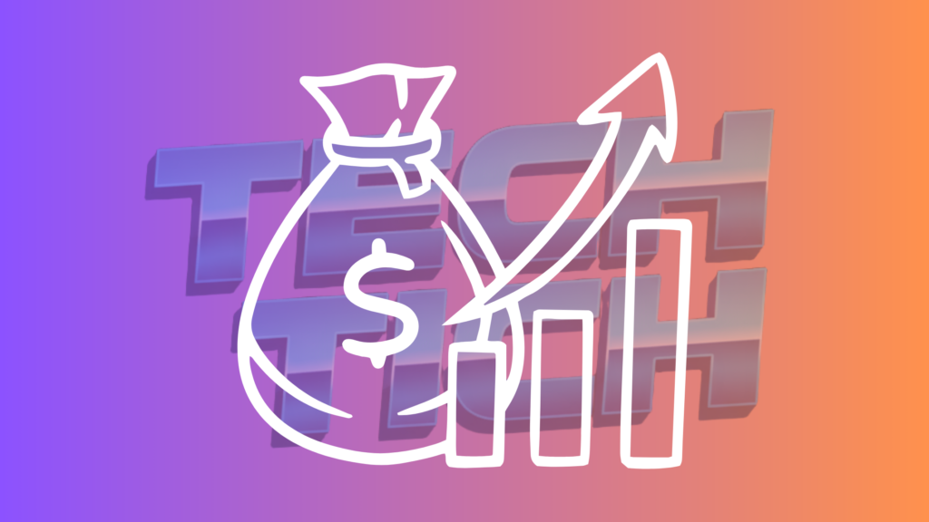 "High ROI Tools" text in bold white sans-serif font centered on a vibrant, warm orange and red-orange gradient background with stars.