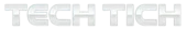 The words 'TECH TICH' in a bold, metallic white, 3D-effect font, perfectly straight on a single line, with a transparent background.